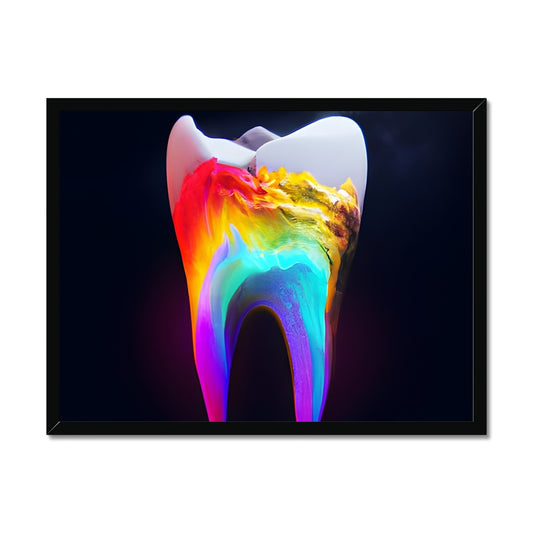 Colours filling a Tooth Framed Print Prodigi