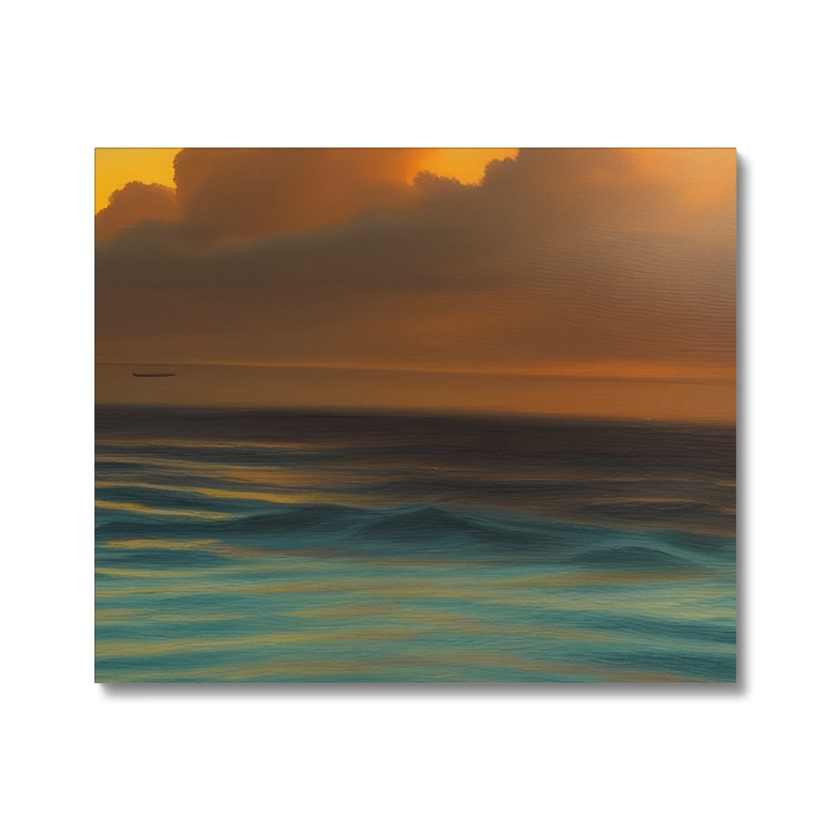 Red Sky Over Turquoise Ocean Canvas Prodigi