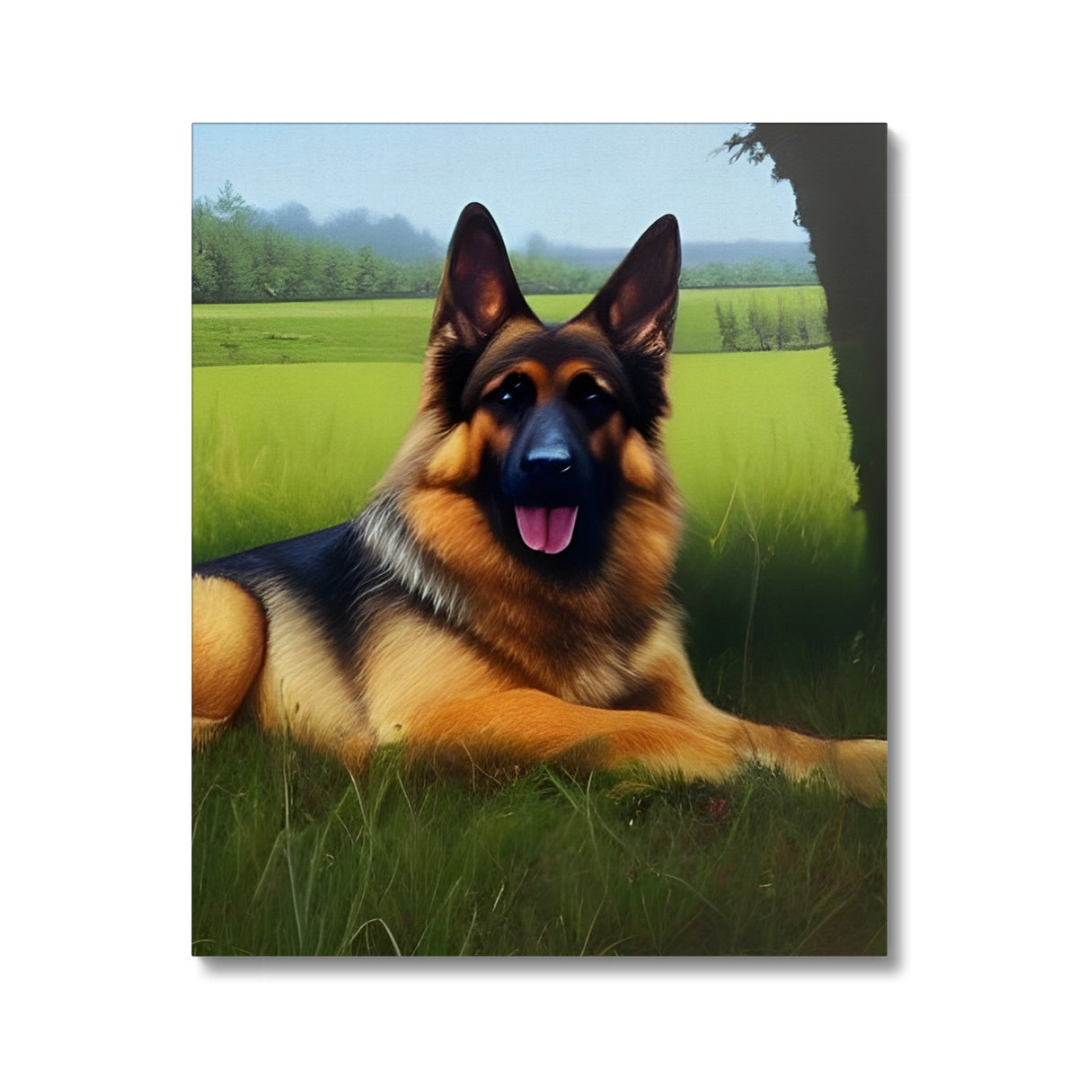 Dog Laying in a Field Canvas Prodigi