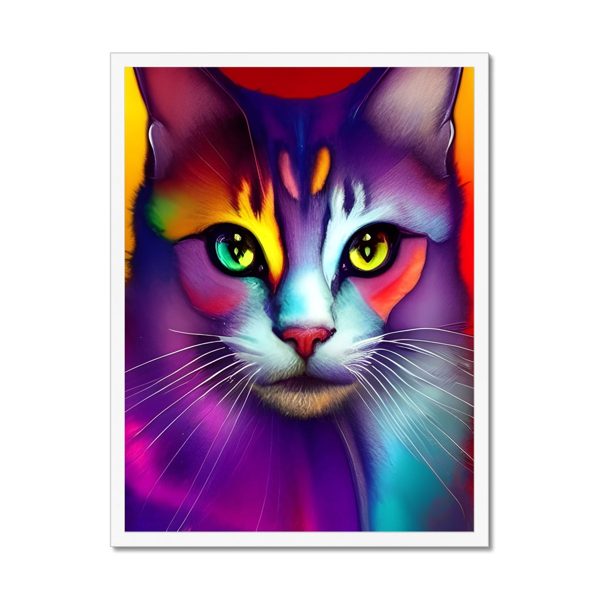 Colorful Cat Framed Print Prodigi