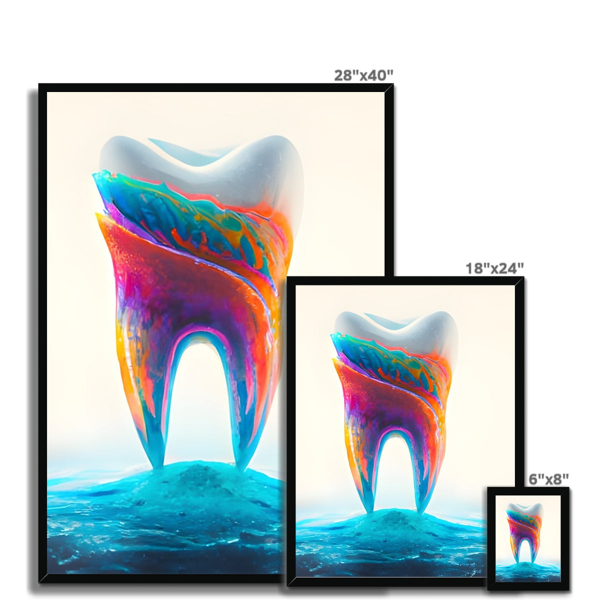 Tooth in Colour Waves Framed Print Prodigi