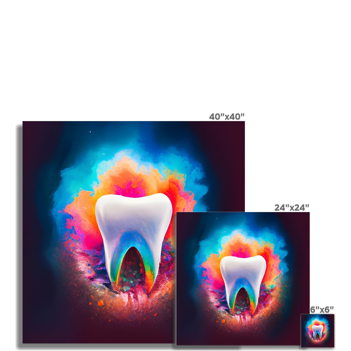 Tooth in Front of a Colour Explosion Fine Art Print Prodigi