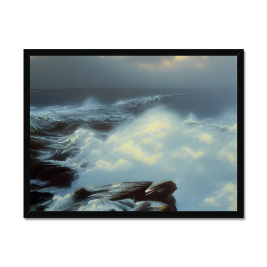 Cliffs Versus  Ocean Framed Print Prodigi