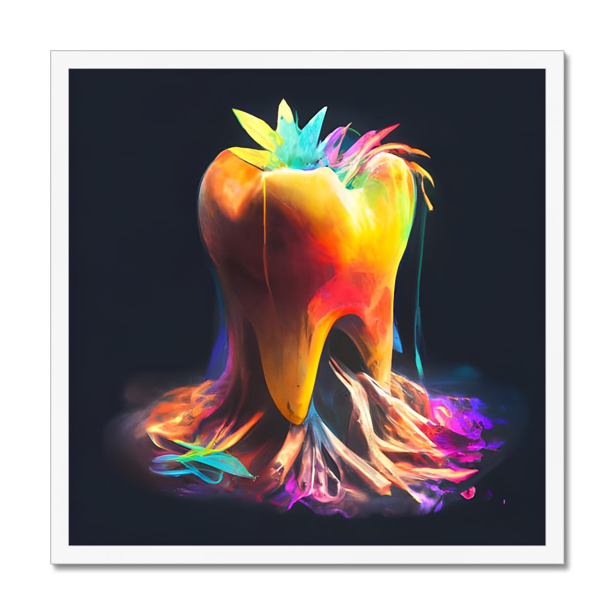 Colourful Tooth with Roots Framed Print Prodigi