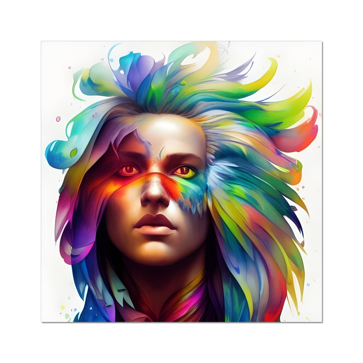 Women Rainbow Eagle Head Fine Art Print Prodigi