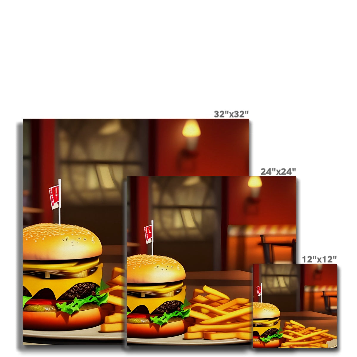 Burger & Fries Combo Canvas Prodigi