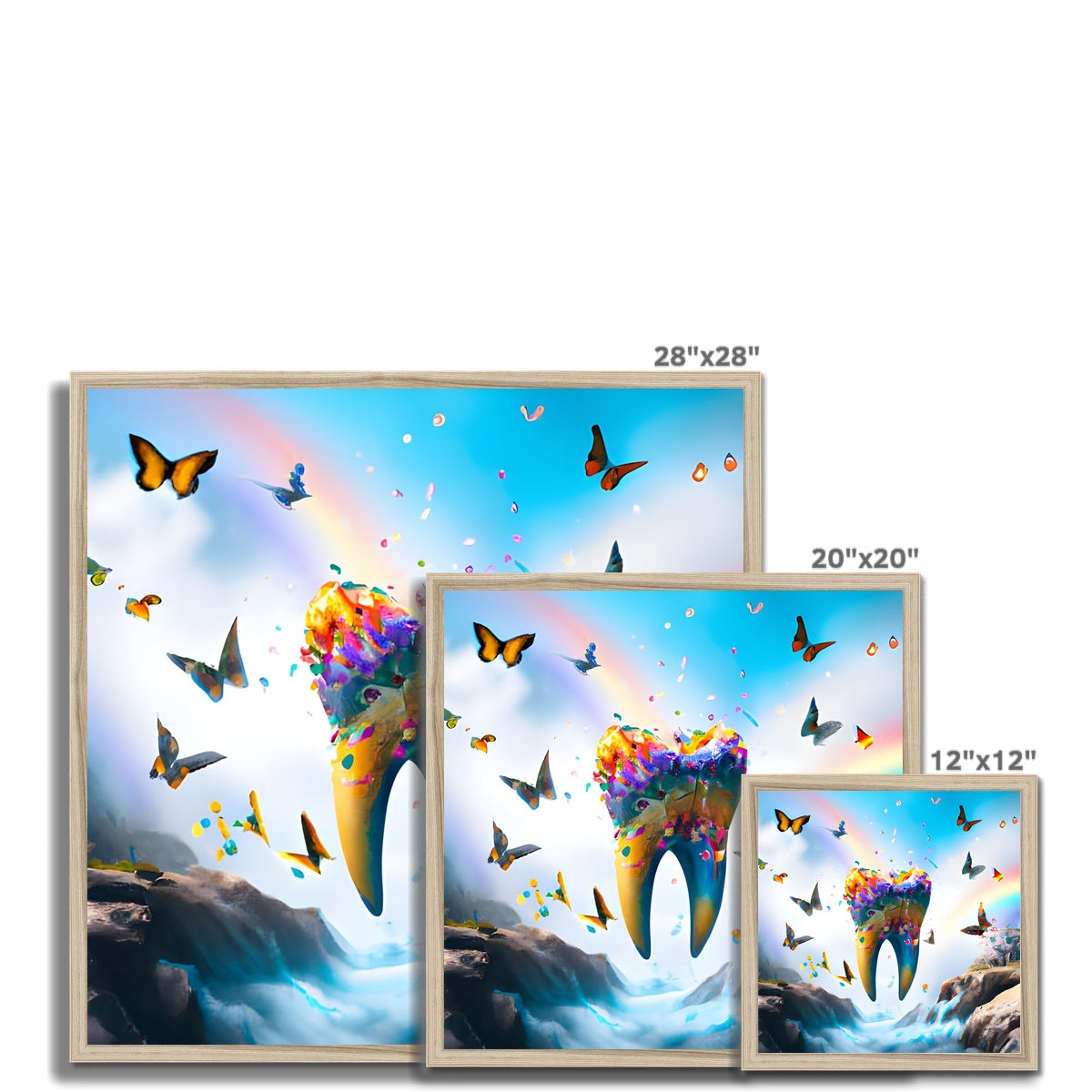 Flying Butterfly Tooth Island Framed Print Prodigi