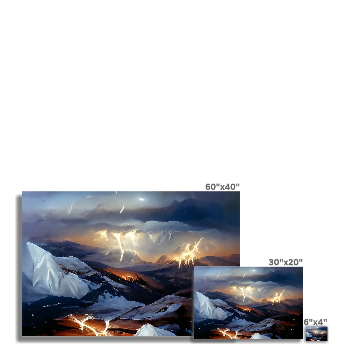 Mountains with Lightning Fine Art Print Prodigi