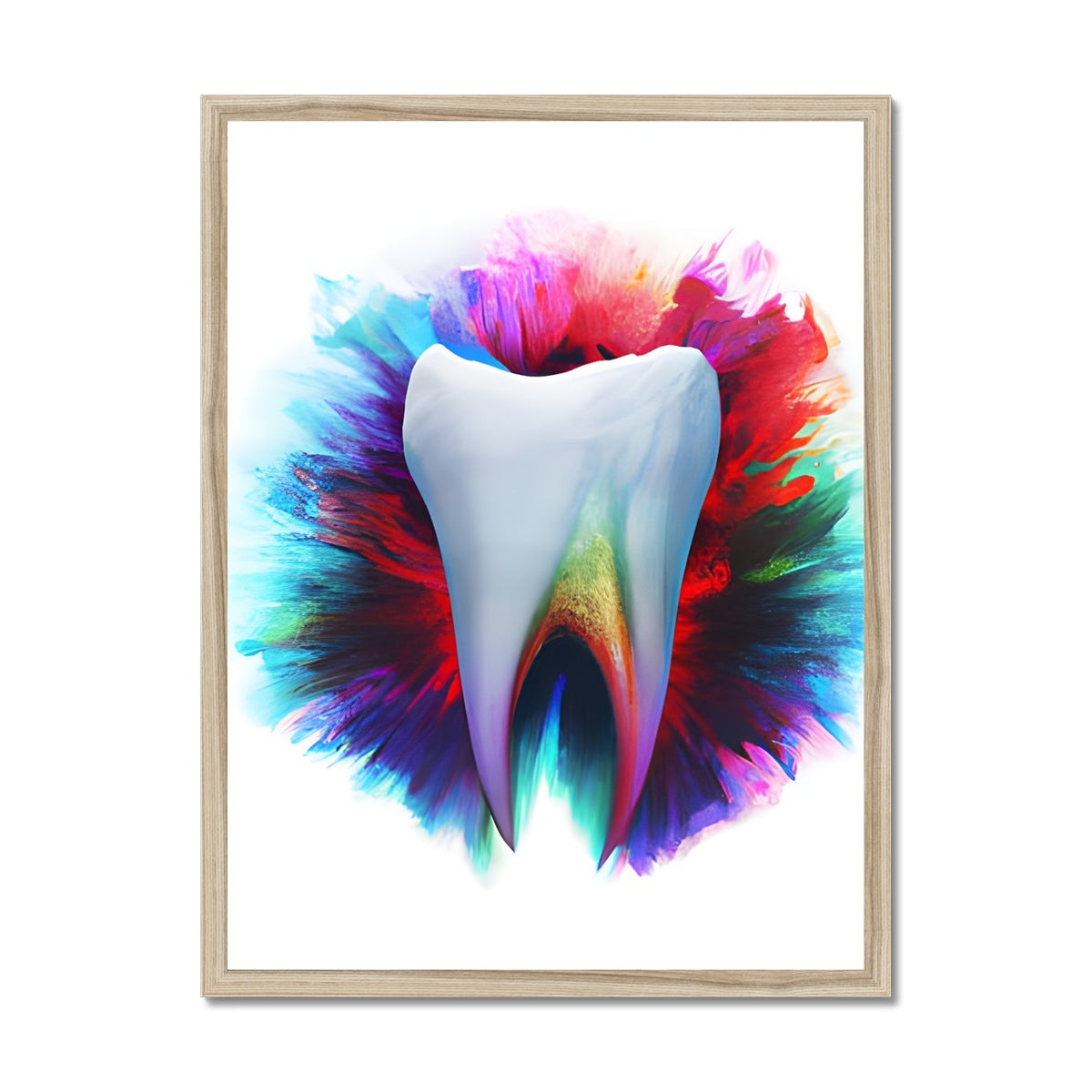 Watery Colours around a Tooth Framed Print Prodigi