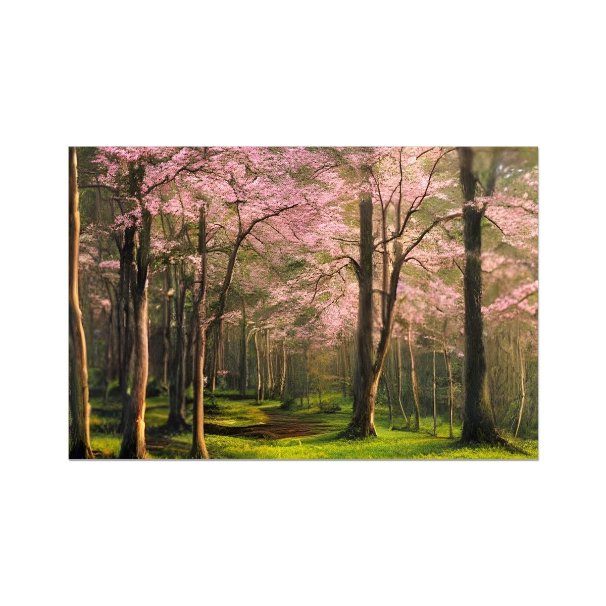 Cherry Blossom in a Forest Fine Art Print Prodigi