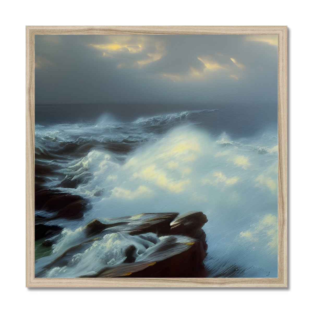 Cliffs Versus  Ocean Framed Print Prodigi