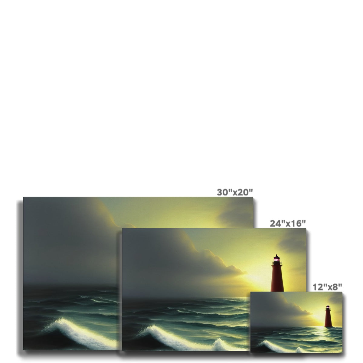 Lighthouse In The Sunset Eco Canvas Prodigi