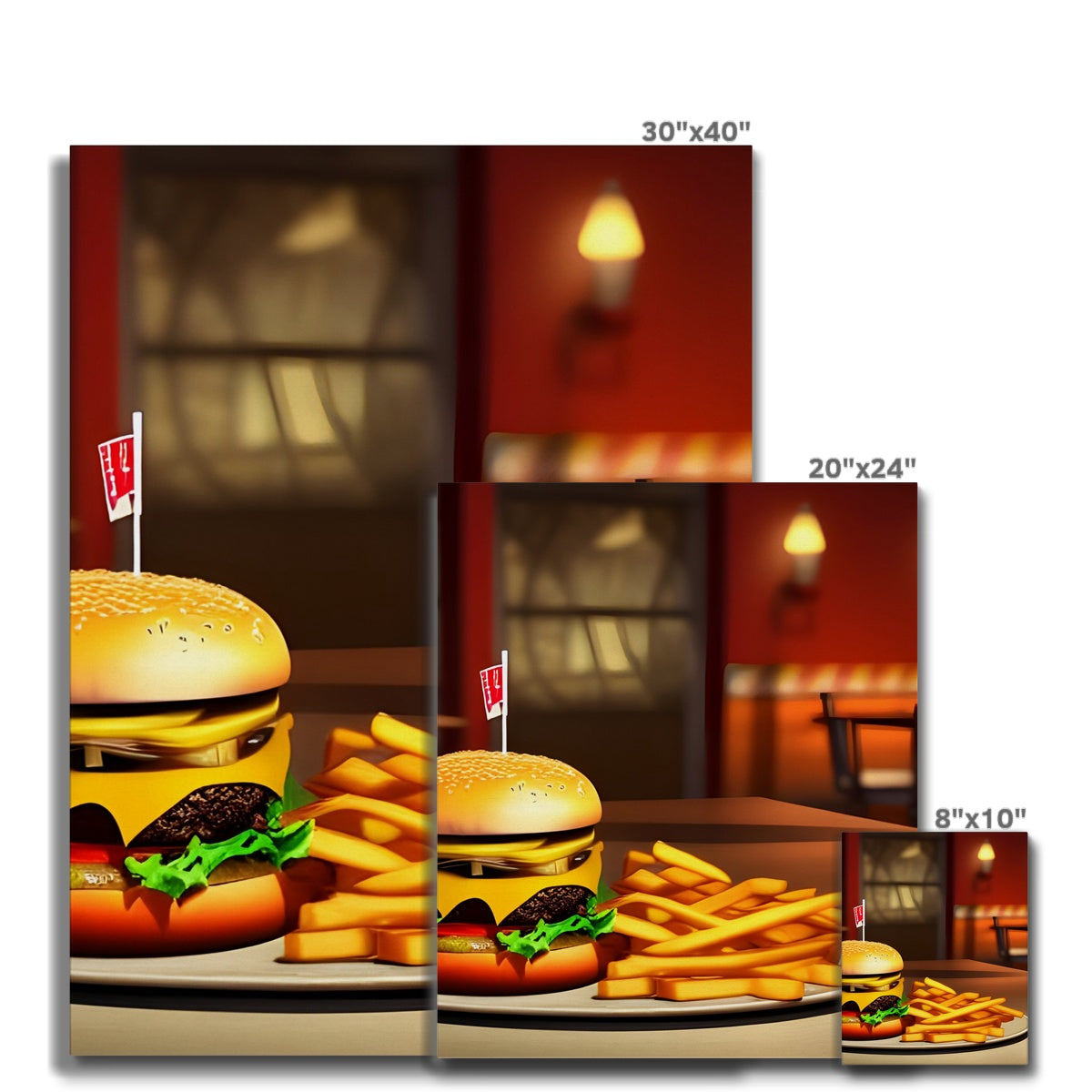 Burger & Fries Combo Canvas Prodigi