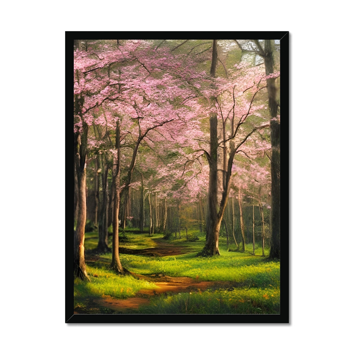 Cherry Blossom in a Forest Framed Print Prodigi