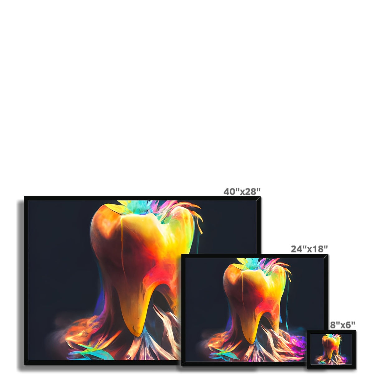 Colourful Tooth with Roots Framed Print Prodigi