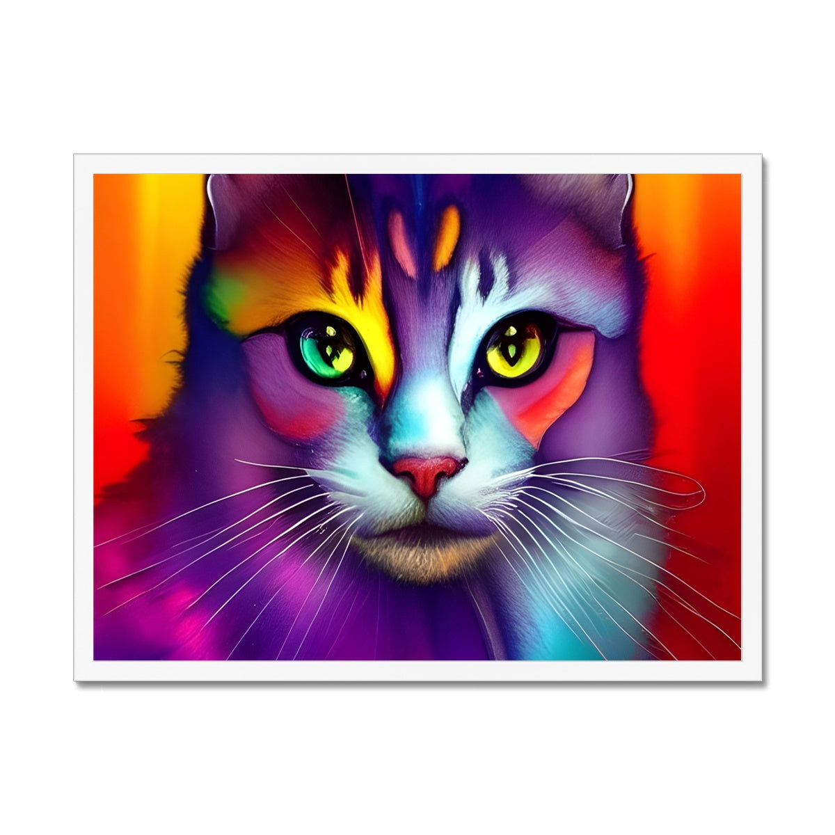 Colorful Cat Framed Print Prodigi