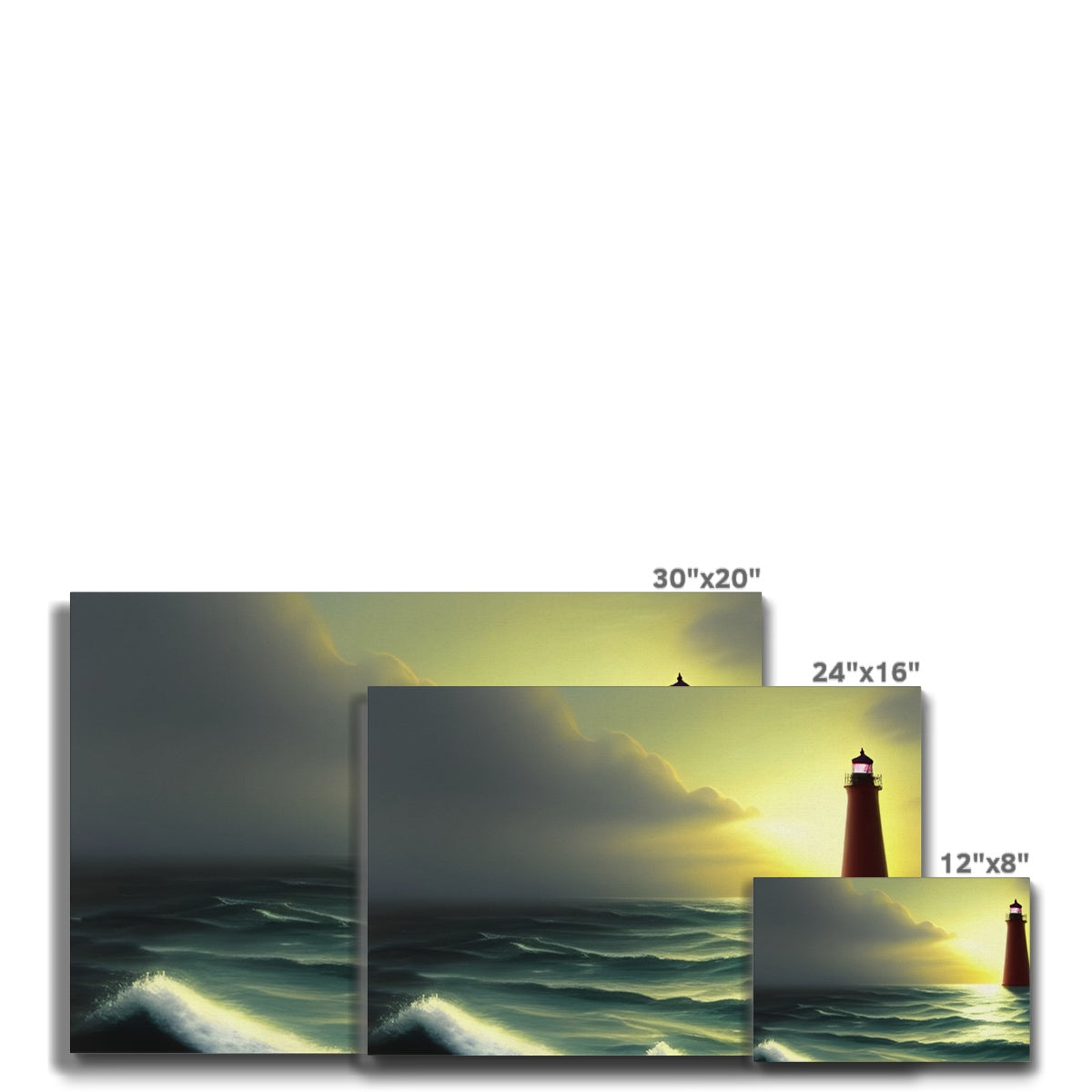 Lighthouse In The Sunset Eco Canvas Prodigi