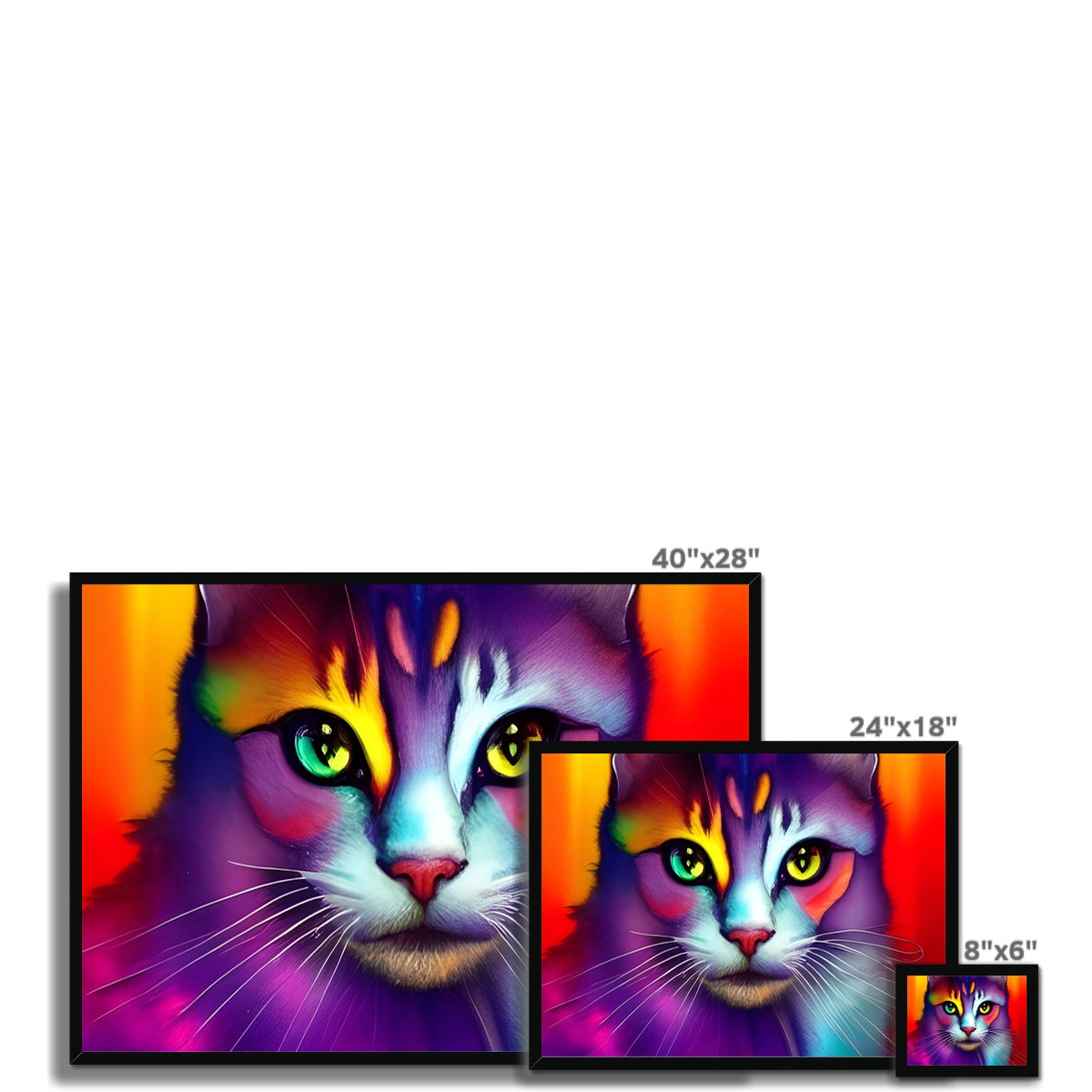 Colorful Cat Framed Print Prodigi