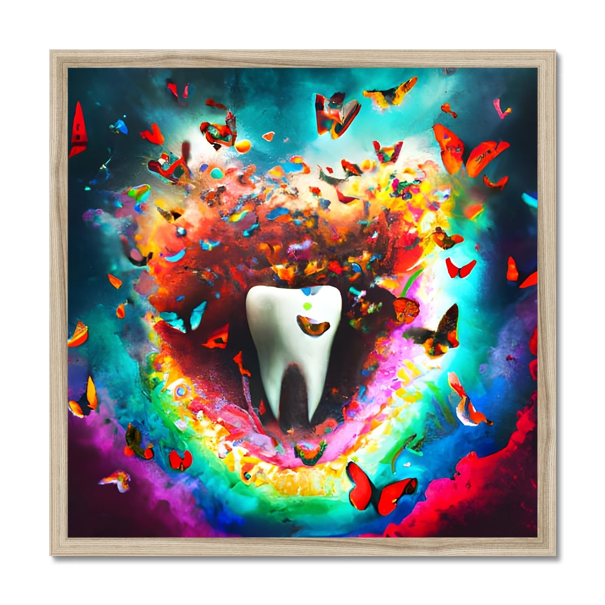 Tooth in Butterfly Storm Framed Print Prodigi