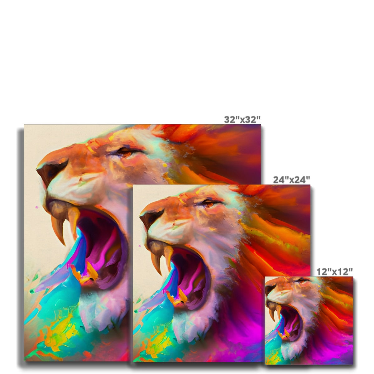 Lion with a Rainbow Mane Canvas Prodigi