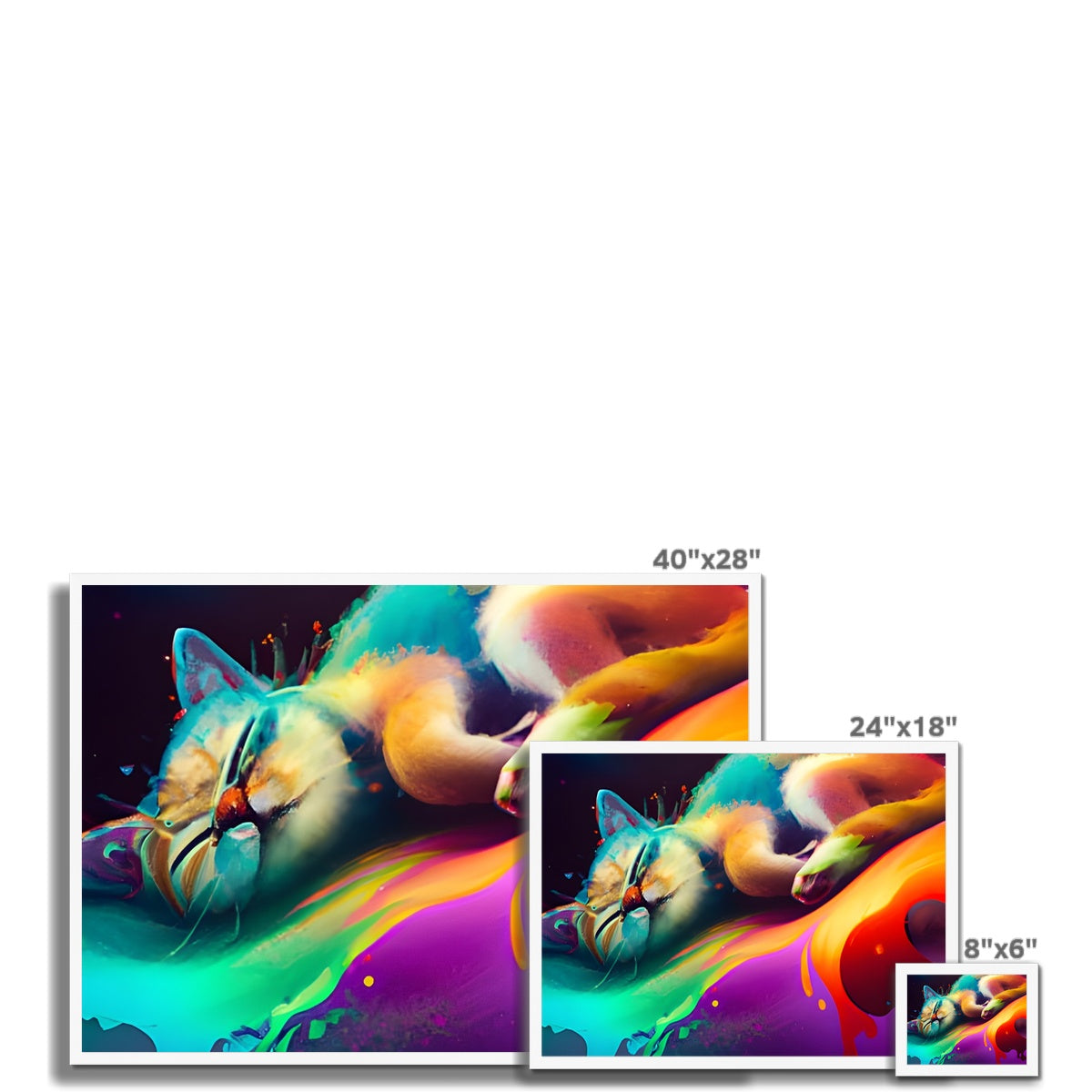 Surfing Lazy Cat Framed Print Prodigi