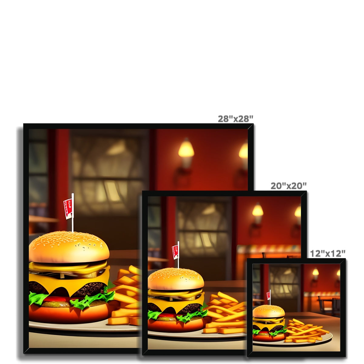 Burger & Fries Combo Framed Print Prodigi