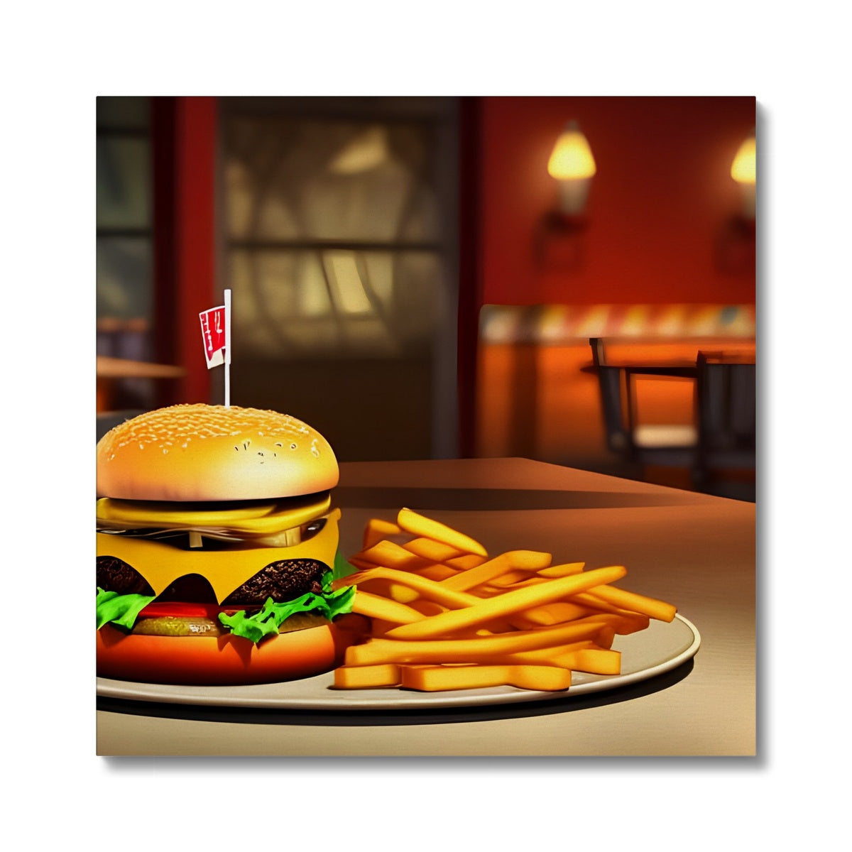 Burger & Fries Combo Canvas Prodigi