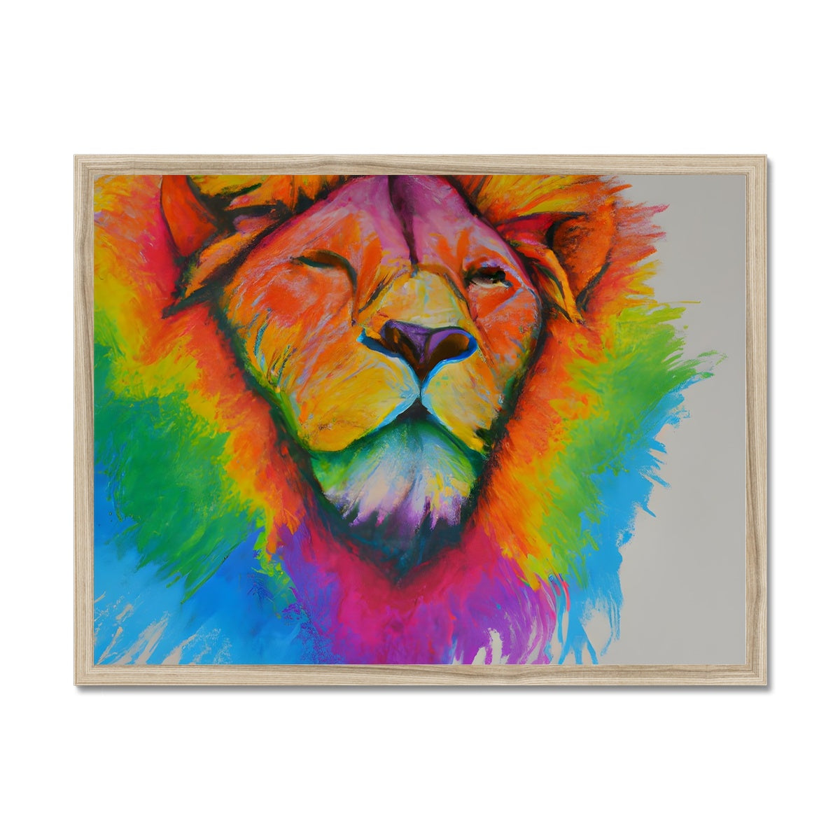 Rainbow Lion Framed Print Prodigi