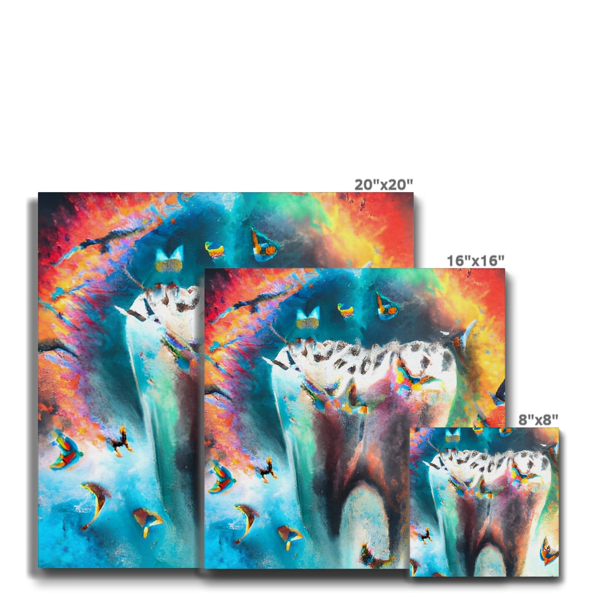 Butterflies excaping from Colour Explosion around a Tooth Eco Canvas Prodigi