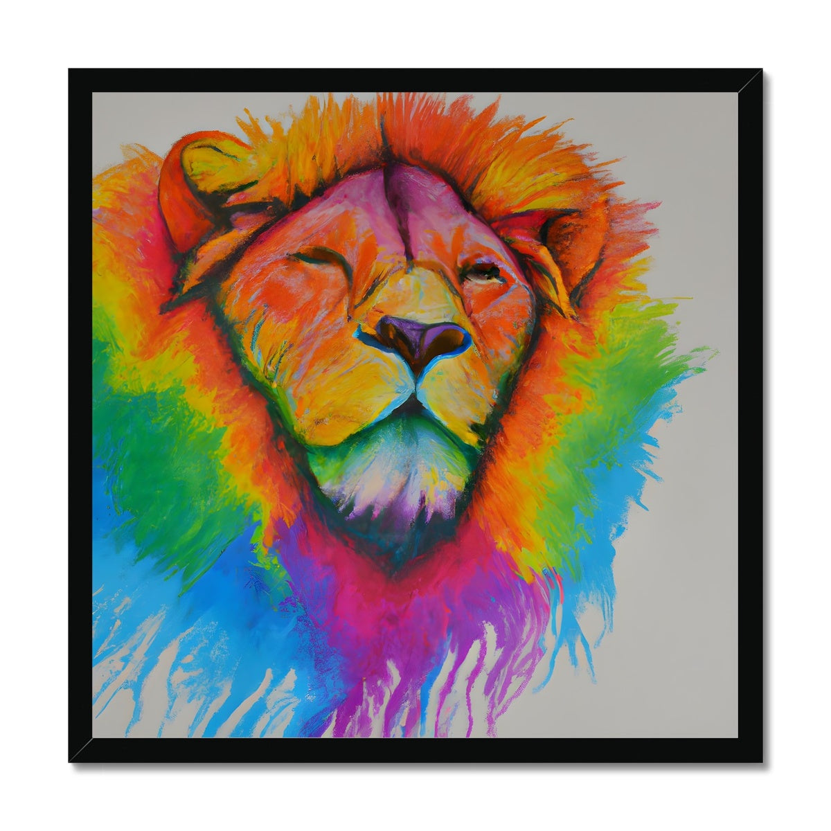 Rainbow Lion Framed Print Prodigi