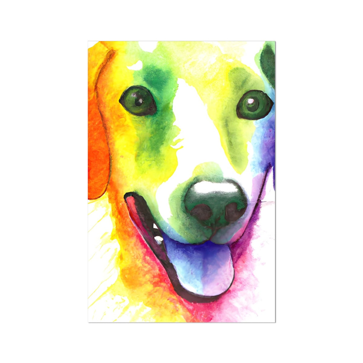 Happy Rainbow Dog Fine Art Print Prodigi