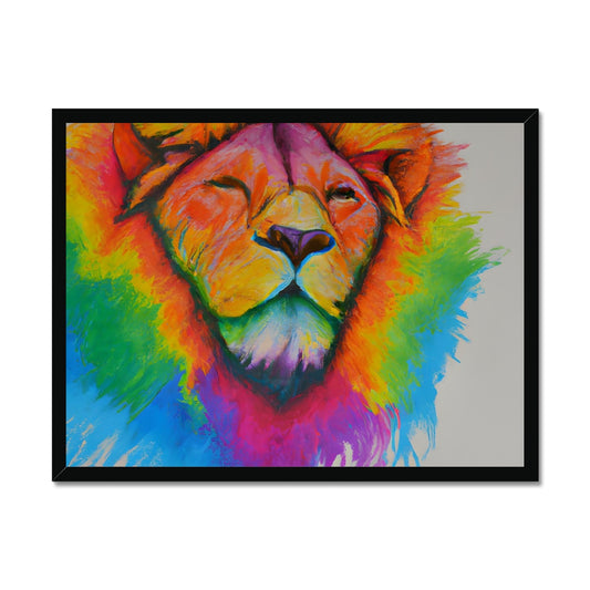 Rainbow Lion Framed Print Prodigi