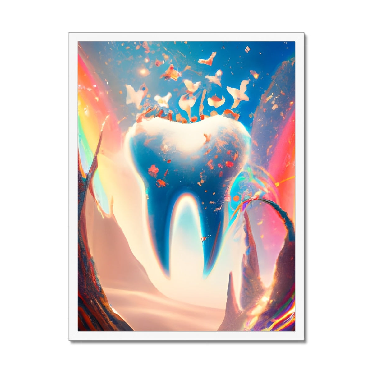 Tooth in Rainbows Framed Print Prodigi