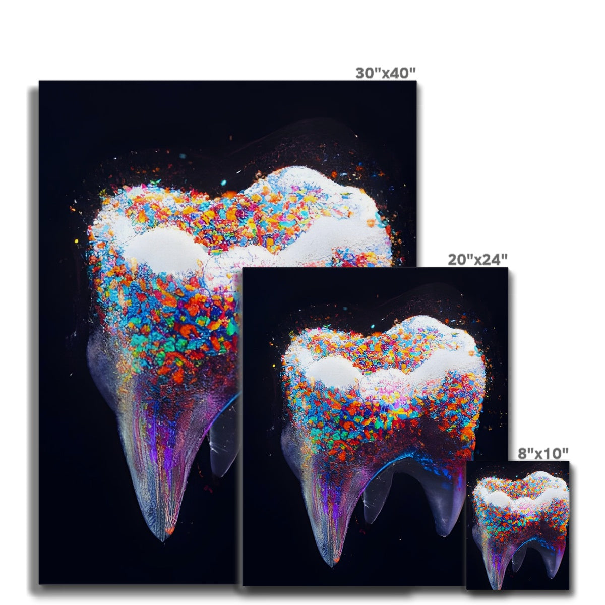 Tooth with Colour Sprinkles Canvas Prodigi