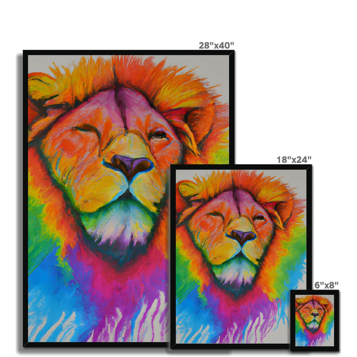 Rainbow Lion Framed Print Prodigi