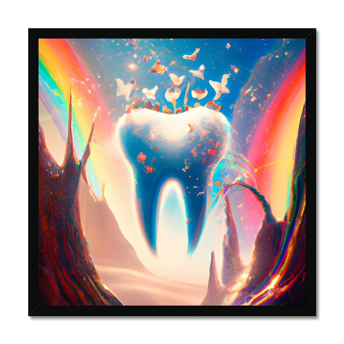 Tooth in Rainbows Framed Print Prodigi