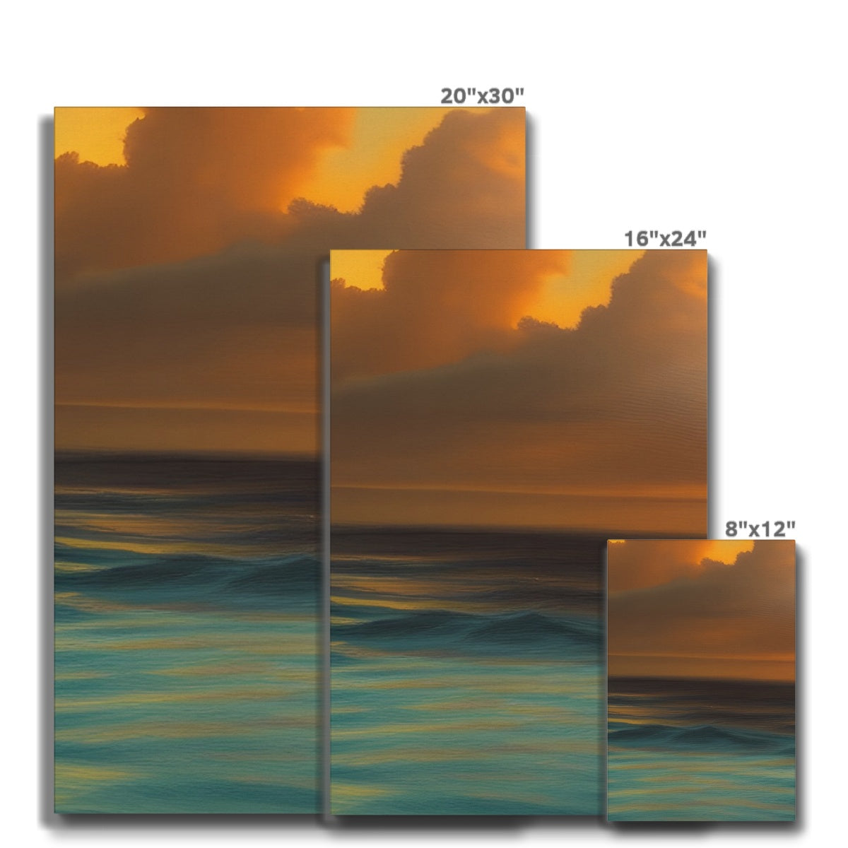 Red Sky Over Turquoise Ocean Eco Canvas Prodigi