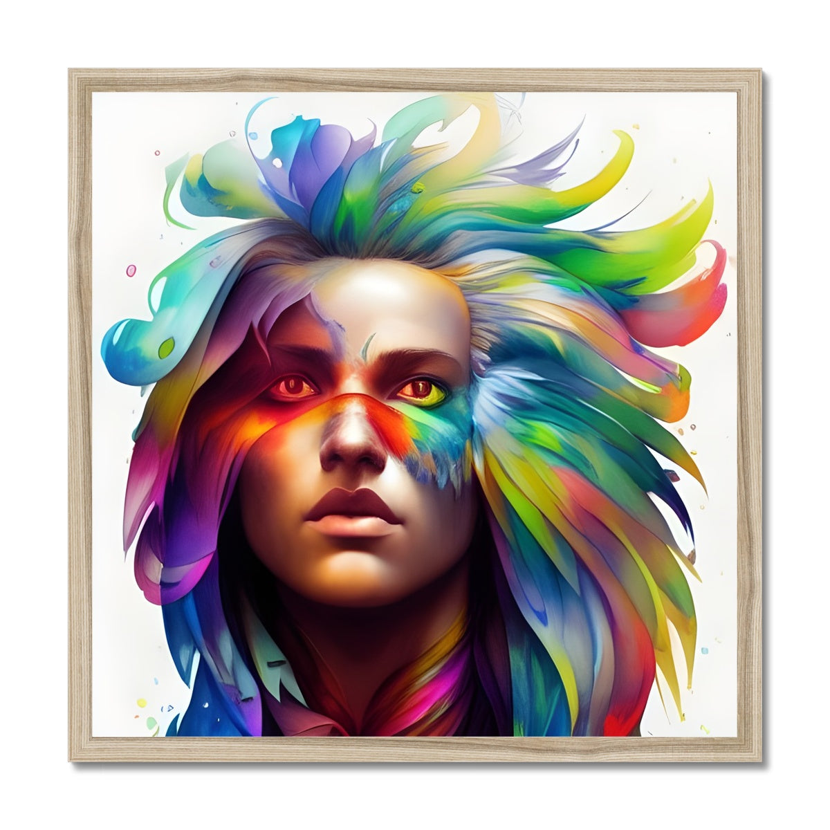 Women Rainbow Eagle Head Framed Print Prodigi