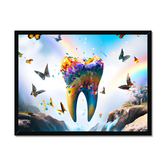 Flying Butterfly Tooth Island Framed Print Prodigi