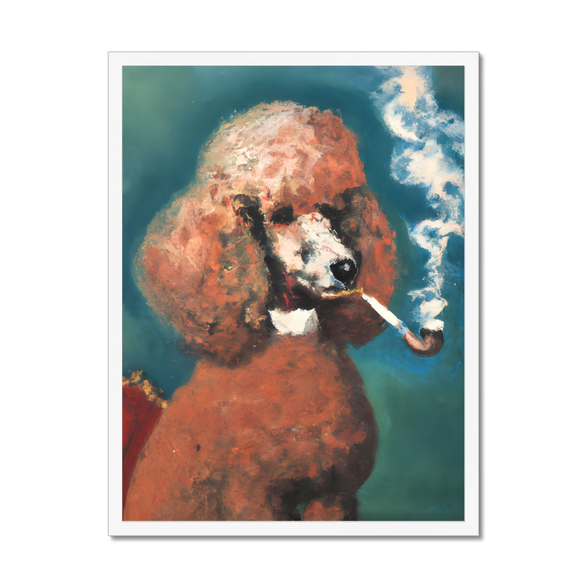 Smoking Poodle Framed Print Prodigi