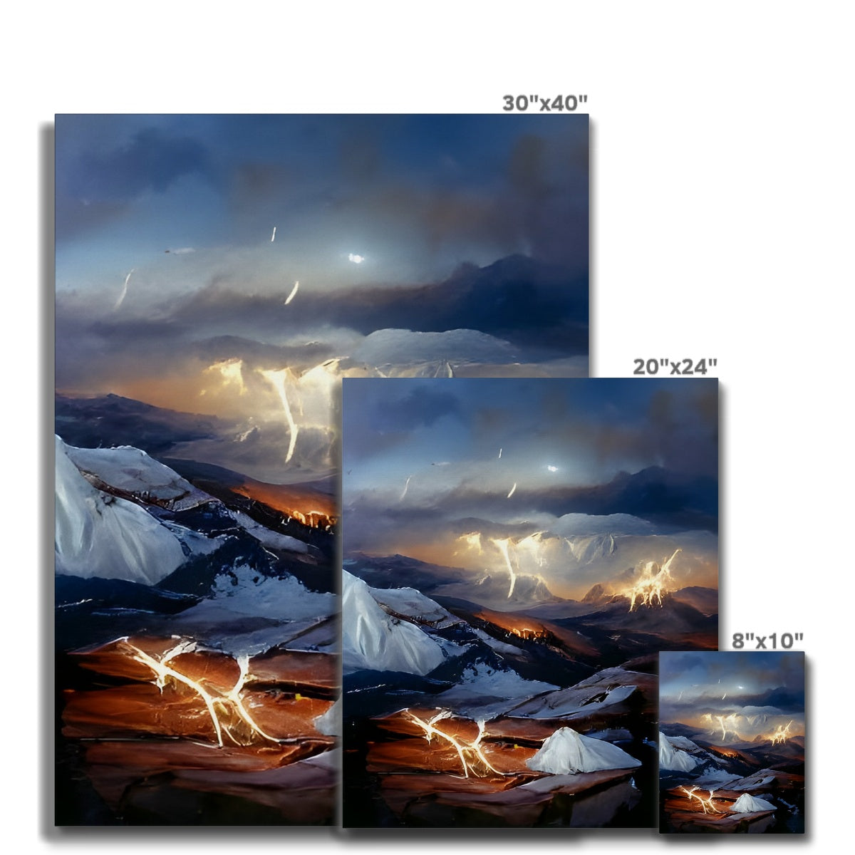 Mountains with Lightning Canvas Prodigi