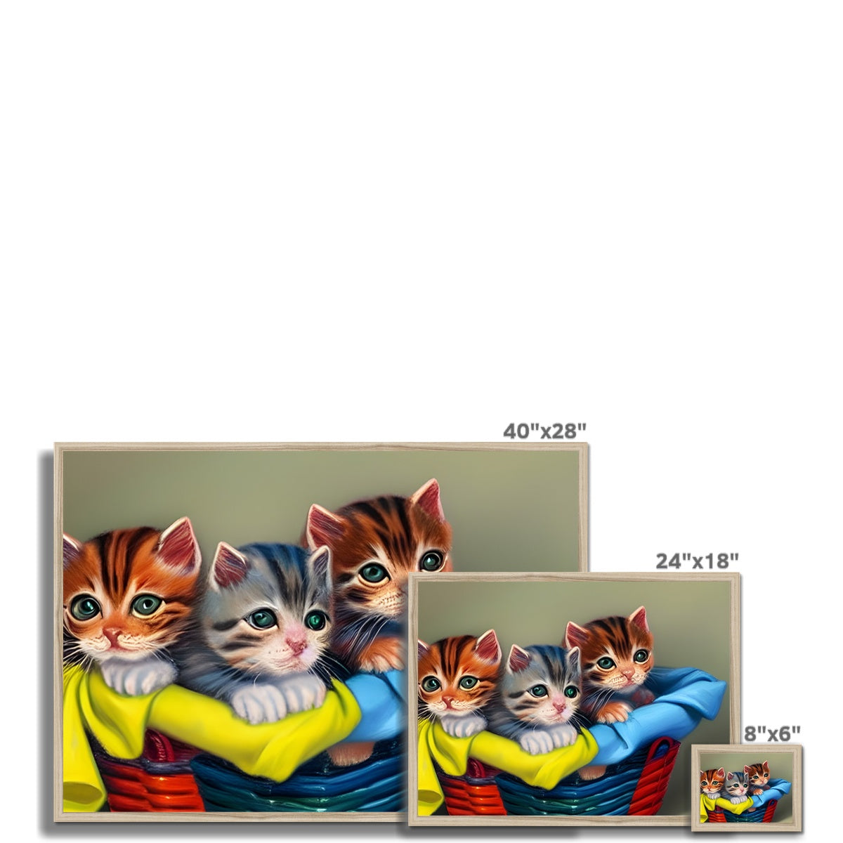 Cute Kittens In A Basket Framed Print Prodigi