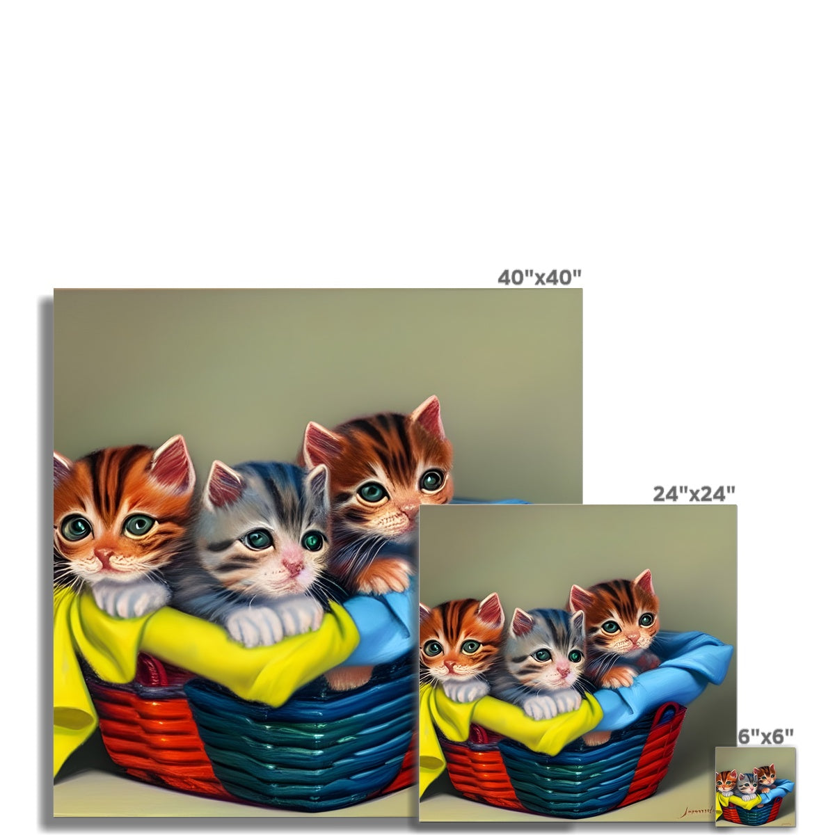 Cute Kittens In A Basket Fine Art Print Prodigi