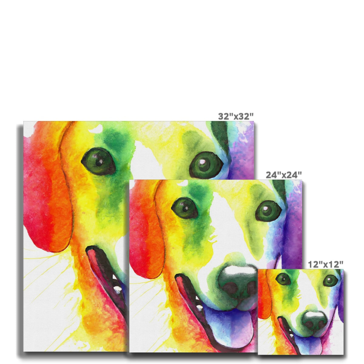 Happy Rainbow Dog Canvas Prodigi