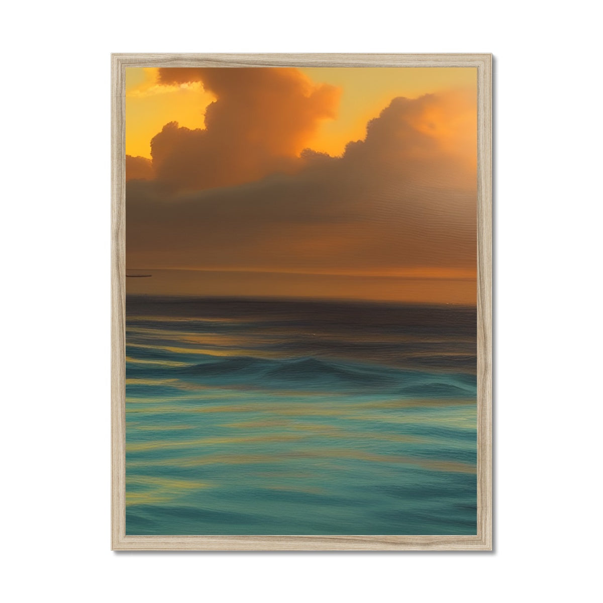 Red Sky Over Turquoise Ocean Framed Print Prodigi