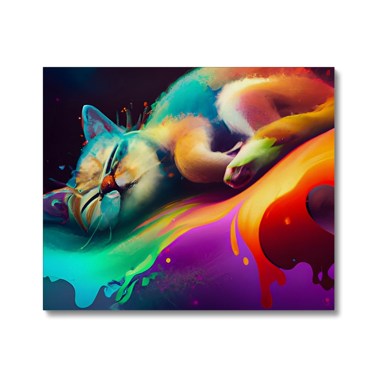 Surfing Lazy Cat Canvas Prodigi