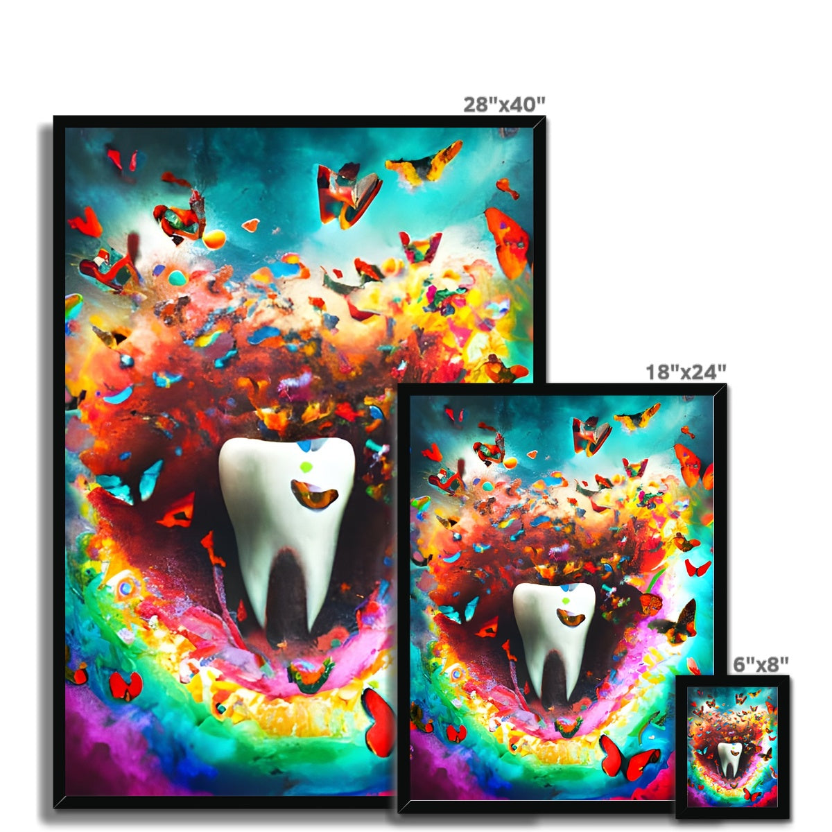 Tooth in Butterfly Storm Framed Print Prodigi