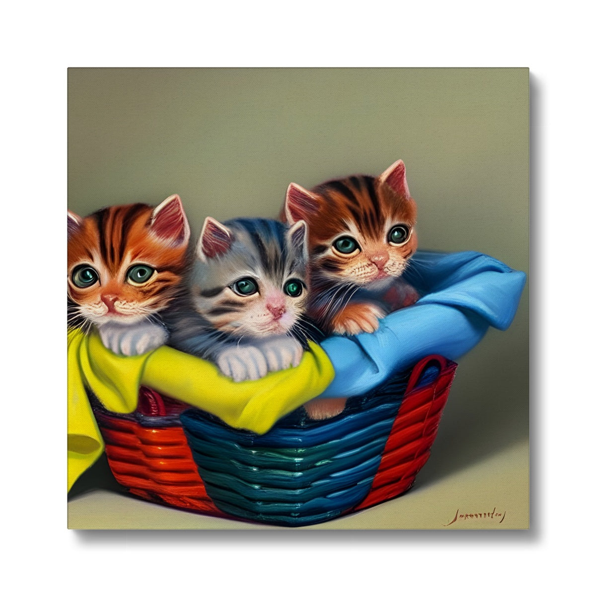 Cute Kittens In A Basket Eco Canvas Prodigi