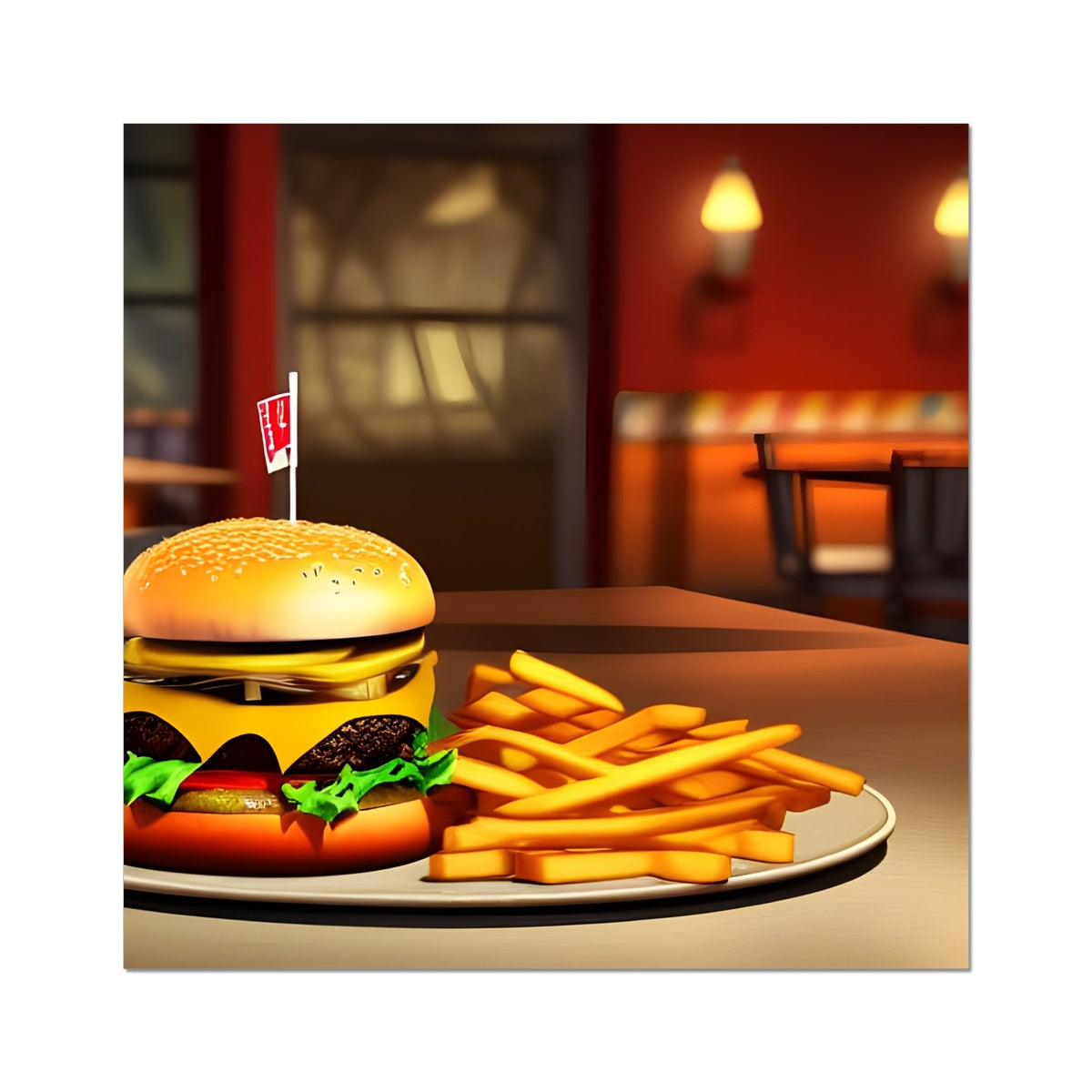 Burger & Fries Combo Fine Art Print Prodigi