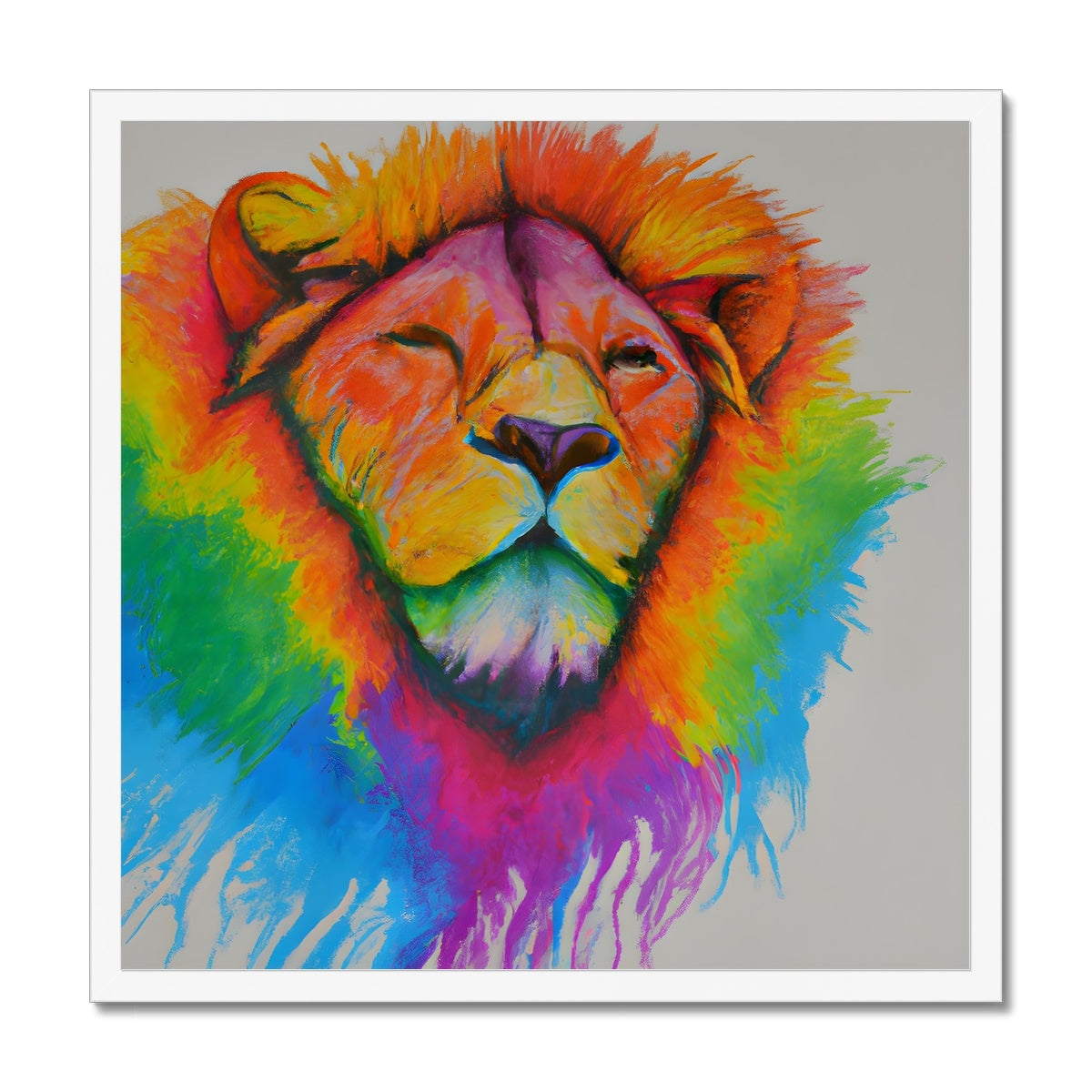 Rainbow Lion Framed Print Prodigi